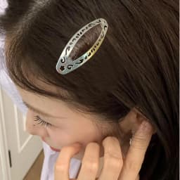 Punk Hollow Out Hairpin Y2K Vintage Geometric Hair Clips Silver Metal BB Clips Korean Barrette Gothic Girl Side Hair Accessories