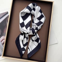 2026 Women Square Scarf Silk Imitation Print Neckerchief Bandana Lady Shawl Scarves Wrap Head Hair Band Ties