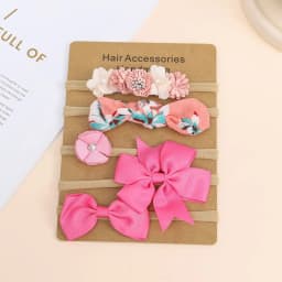 5pcs/Set Baby Girl Headband Set Cute Baby Elastic Hair Band Newborn Head Flower Toddler Headband Headwear Kids Hair Accessories