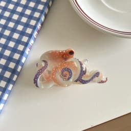1 Piece of Ocean Wind Octopus Resin Clip,Colorful Octopus Back Hair Clip,Women's Half Tied Hair,Coiled Hair,Shark Clip
