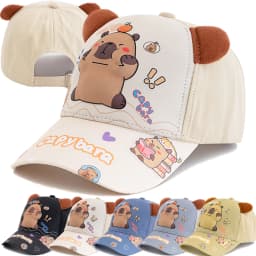 Hot Sale Children's Cartoon 3D Capybara Printed Cap Boys Girls Outdoor Sunshade Cute Kapibala Hat Lovely Kids Baseball Cap