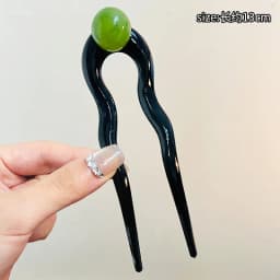 Women Twist Hair Clip for Girls Fashion Plastic Acrylic Bead Hair Sticks U-Shaped Hairpin Geometric Female Lady Hair Accessories