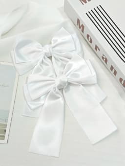 2pcs Fashion Multi colored solid color satin bow Hairgrips For Women Girls Party Hair Accessories