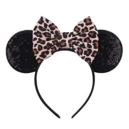 2026 Leopard Mouse Ears Headband Girls Cosplay Trendy 5"Bow Hairband Festival Birthday Party DIY Hair Accessories Gifts