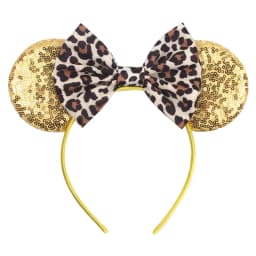2026 Leopard Mouse Ears Headband Girls Cosplay Trendy 5"Bow Hairband Festival Birthday Party DIY Hair Accessories Gifts