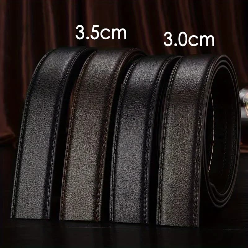 3.0cm 3.5cm Width Belt No Buckle Men Women Unisex PU Business Belt Without Automatic Buckle Waist Belts for Jeans