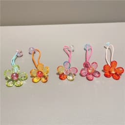 Children's Hair Accessory Bright Flowers Double-headed Rubber Bands Ponytail Hair Tie Blue Color Funny Cute Kawaii Girl Hair Tie