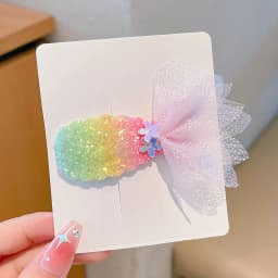 1/2Pcs Children's Sequins Mermaid Hair Clips Girls Glitter Sweet Mesh Hairpin Barrette Cute Princess Headwear Hair Accessories