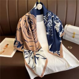 Luxury 90cm Twill Square Scarf For Women Spring Print Hair Band Hijab Foulard Sunsceen Neckerchief Shawl Wraps Echarpe