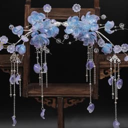 2pcs Vintage Flower Hairpin Chinese Style Hair Clip Tiaras Pearls Pendant Hairpin Fairy Floral Headpieces Women Hair Accessories