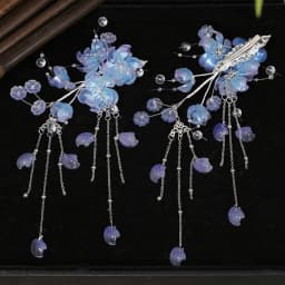 2pcs Vintage Flower Hairpin Chinese Style Hair Clip Tiaras Pearls Pendant Hairpin Fairy Floral Headpieces Women Hair Accessories