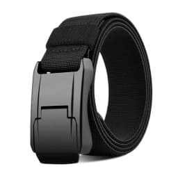 38mm Wide/ 1-1/2 in Black Elastic Tactical Belt for Men Stretch Jeans Designer Fashion Belt Adjustable Buckle Unisex Waist Belt