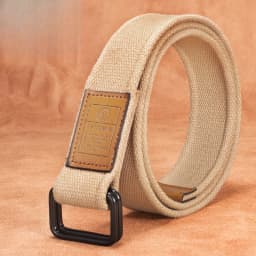 Unisex Canvas Belt for Men and Women, Casual Business Jeans Double-Ring Buckle Belt, Outdoor Woven Waistband