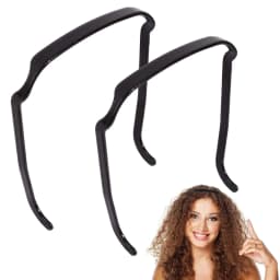 2Pcs Brown No-Slip Hair Band for Curly Hair, Invisible Plastic Headband, Non-Slip Hair Holder for Women, Perfect for Thick & Wavy Hair