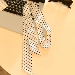 New Fashion Women's Polka Dot Simple Narrow Long Scarf Satin Ribbon Headbands Bag Tie Korean Style Versatile Fashion Accessories