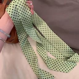 New Fashion Women's Polka Dot Simple Narrow Long Scarf Satin Ribbon Headbands Bag Tie Korean Style Versatile Fashion Accessories