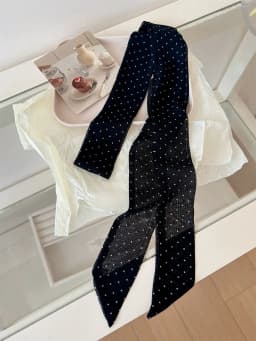 Korean Style Long Floral Plaid Scarf Women's Neck Tied Drifting Band High-End Multi-Functional Scarf Accessory Spring Autumn