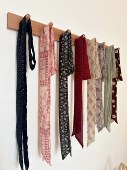 Korean Style Long Floral Plaid Scarf Women's Neck Tied Drifting Band High-End Multi-Functional Scarf Accessory Spring Autumn