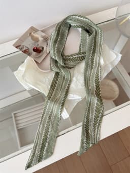 Korean Style Long Floral Plaid Scarf Women's Neck Tied Drifting Band High-End Multi-Functional Scarf Accessory Spring Autumn