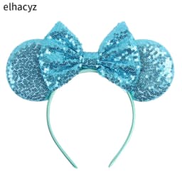 Mouse Ear Hairbands For Girls 5" Hair Bows Big Flip Sequins Ears DIY Kids Hair Accessories Headband Boutique Mujer
