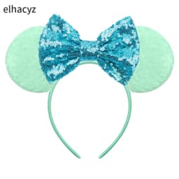 Mouse Ear Hairbands For Girls 5" Hair Bows Big Flip Sequins Ears DIY Kids Hair Accessories Headband Boutique Mujer