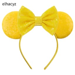 Mouse Ear Hairbands For Girls 5" Hair Bows Big Flip Sequins Ears DIY Kids Hair Accessories Headband Boutique Mujer