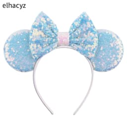 Mouse Ear Hairbands For Girls 5" Hair Bows Big Flip Sequins Ears DIY Kids Hair Accessories Headband Boutique Mujer