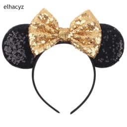 Mouse Ear Hairbands For Girls 5" Hair Bows Big Flip Sequins Ears DIY Kids Hair Accessories Headband Boutique Mujer