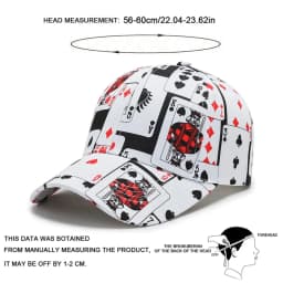 Unisex Poker Card Print Baseball Caps Spring Autumn Outdoor Adjustable Casual Hats Hip Hop Cap Sunscreen Hat