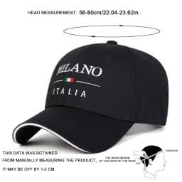 Unisex MILANO ITALIA Letter Embroidery Baseball Caps Spring Autumn Outdoor Adjustable Casual Hats Sunscreen Hat Sports Cap