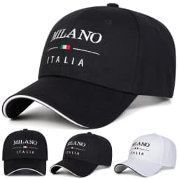 Unisex MILANO ITALIA Letter Embroidery Baseball Caps Spring Autumn Outdoor Adjustable Casual Hats Sunscreen Hat Sports Cap