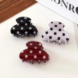 1PC Polka Dot Mini Hair Claw Clips For Women Cute Acrylic Hair Clamps Sweet Fashion Hair Accessory For Daily Hairstyles & Bangs