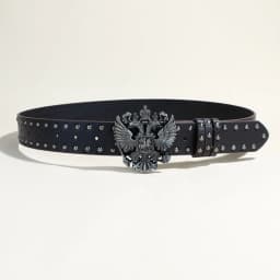 Black Punk Style PU Leather Belt with Metal Studs Unisex Gothic Fashion Accessory