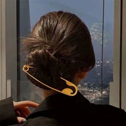 Punk Gold Metal Large Safety Pin Hair Clip For Women Unique Geometric Hairpins Fashion Hair Claw Barrettes Hair Accessories