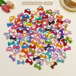 30 randomly printed butterfly bows with colorful patterns, sweet wind-driven hair string suitable for daily use
