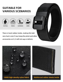 IDOGEAR SPORTS Tactical Ratchet Belt 1.5” EDC Gun Belt Reinforce Heavy Duty Belt With Adjustable Buckle 3430