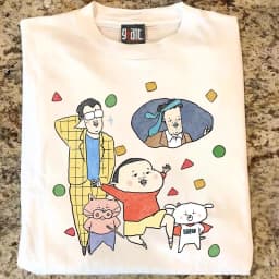 Heavyweight 260g Pure Cotton Short Sleeve T-Shirt Loose Fit Cartoon Anime Kids Fun Party Tee Summer Spring Cotton Shirt