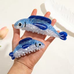 1pc Cartoon Ocean Sardine Hair Clip,Cute Shark Clip,Animal Ponytail Clip Hair Ornaments Female,Girl Birthday Gift,Whale Hairpin