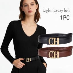 Women’s Belt Press Buckle Alloy Waist Belt Simple Fashion for Jeans Pants Dress