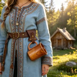 Medieval Viking Dress Up PU Leather Simple Retro Hiking Cup Holder Medieval Viking Belt Cosplay Dress Up Accessories