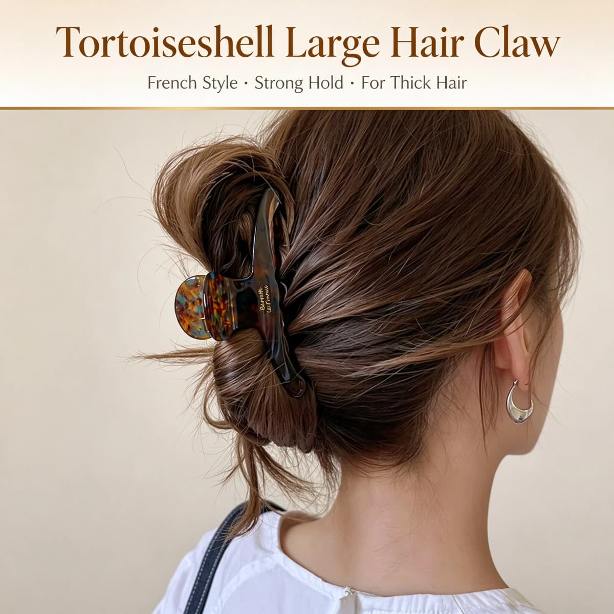 Vintage Hair Claw Clips for Women Girls Elegant High Grade Acetate Tea Color Fashion Jewelry Hair Accessories