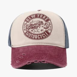 Unisex Baseball Caps Man Women Retro Cap Letters & Motor Print Retro Adjustable Hats Spring and Summer Outdoor Sunscreen Hat
