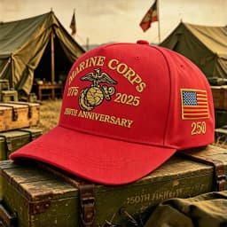 US Marine Corps 250th Anniversary 1775-2025 Embroidered Baseball Cap American Flag Adjustable Tactical Hat