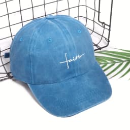 1pc Faith Printed Retro Street Style Distressed Men Women Baseball Cap for Women,summer Casual Outdoor Ideal Match Flat Caps