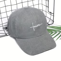 1pc Faith Printed Retro Street Style Distressed Men Women Baseball Cap for Women,summer Casual Outdoor Ideal Match Flat Caps