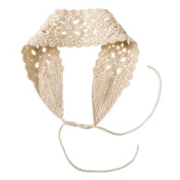Boho Floral Headband Handmade Crochet Hair Scarf Solid Color Hollow Out Knit Hair Band