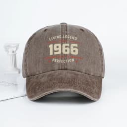 "Living Legend Since 1966" Washed Baseball Cap Adjustable Unisex Gift For 60th Birthday & Vintage Lovers