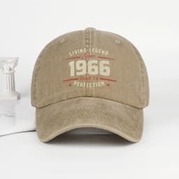 "Living Legend Since 1966" Washed Baseball Cap Adjustable Unisex Gift For 60th Birthday & Vintage Lovers