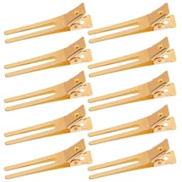 50pcs Hairdressing Double Prong Curl Clips 1.8" Curl Setting Section Hair Clips Metal Alligator Clips Hairpins for Hair Bow