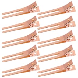 50pcs Hairdressing Double Prong Curl Clips 1.8" Curl Setting Section Hair Clips Metal Alligator Clips Hairpins for Hair Bow